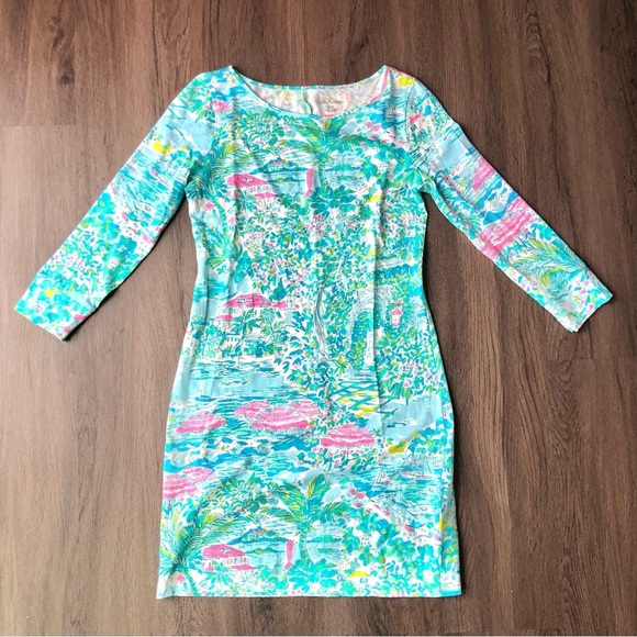 Lilly Pulitzer Marlowe Dress Size XXS Sunshine City Pima Cotton Tropical - Picture 2 of 13